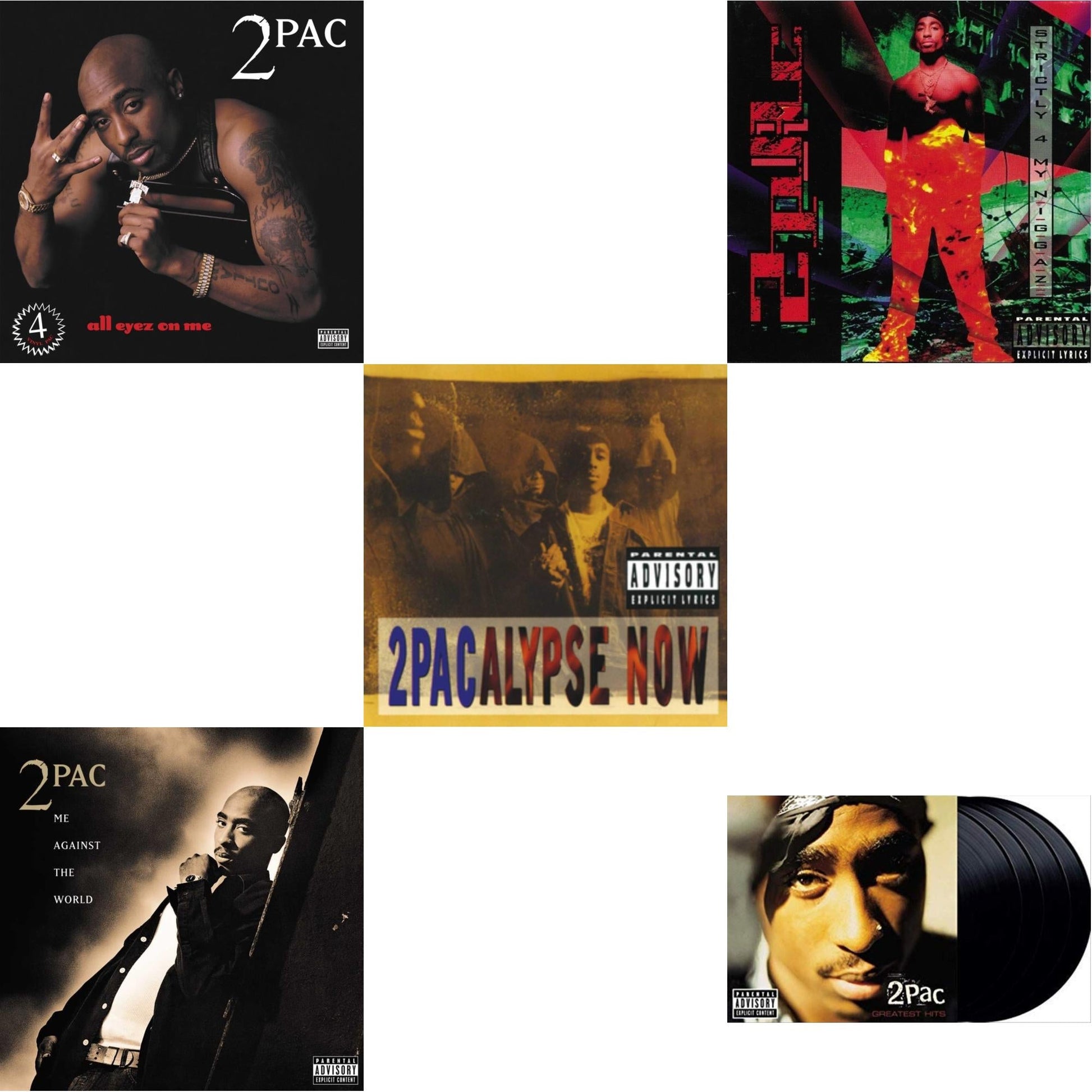 This is a 5 LP Vinyl SKU bundle.
1.This LP Vinyl is brand new.Format: LP VinylMusic Style: G-FunkThis item's title is: All Eyez On Me (4LP)Artist: 2PacLabel: INTERSCOPEBarcode: 602448276261Release Date: 11/11/2022
2.This LP Vinyl is brand new.