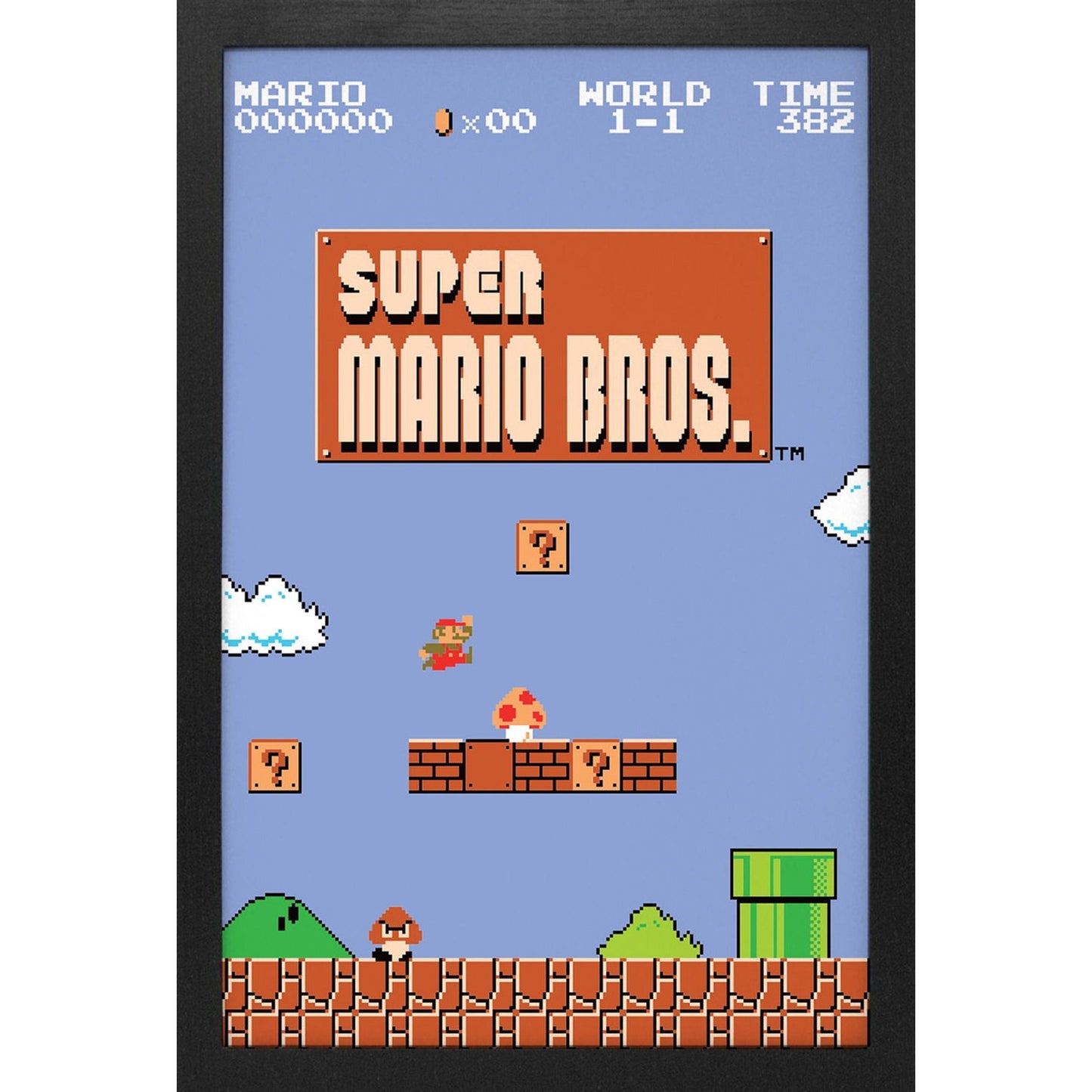 Framed Prints 11 x 17 - Super Mario Bros - Level1-1