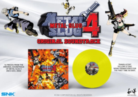 This LP Vinyl is brand new.Format: LP VinylThis item's title is: Metal Slug 4 Ost (Yellow LP Vinyl)Artist: Snk Sound TeamLabel: WAYÔ RECORDSBarcode: 3516628421815Release Date: 8/25/2023