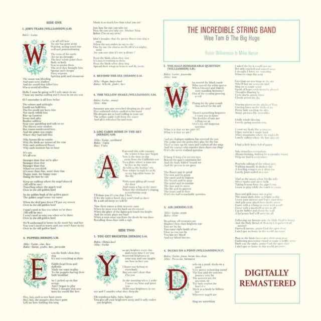 This CD is brand new.Format: CDMusic Style: Folk RockThis item's title is: Wee Tam & The Big Huge (Remastered)Artist: Incredible String BandBarcode: 5017261211910Release Date: 7/17/2015