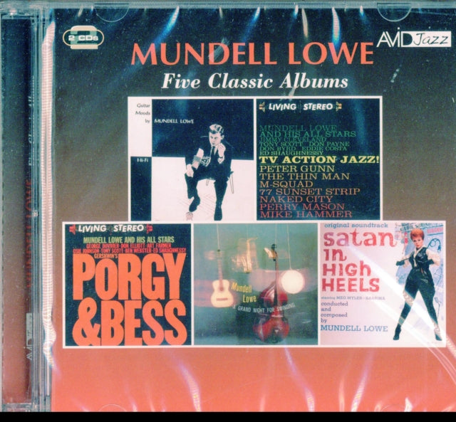 This CD is brand new.Format: CDThis item's title is: Guitar Moods / Tv Action Jazz / Porgy & Bess / Grand Night For Swinging / Satan In High HeelsArtist: Mundell LoweBarcode: 5022810726623Release Date: 3/1/2019