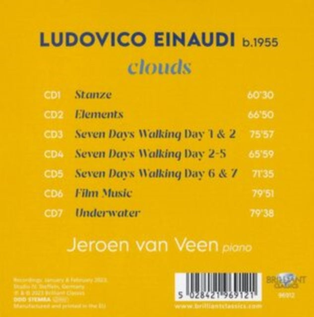 This CD is brand new.Format: CDMusic Style: ContemporaryThis item's title is: Einaudi: CloudsArtist: Jeroen Van VeenLabel: BRILLIANT CLASSICSBarcode: 5028421969121Release Date: 5/26/2023