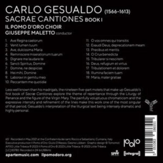 This CD is brand new.Format: CDMusic Style: RenaissanceThis item's title is: Gesualdo: Sacra CantionesArtist: Il Pomo D'oro; Giuseppe MalettoLabel: APARTÉBarcode: 5051083186551Release Date: 3/24/2023