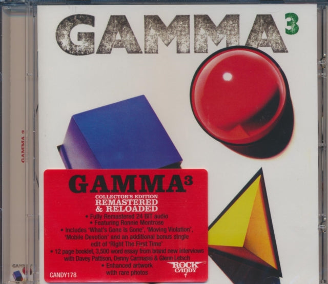 This CD is brand new.Format: CDThis item's title is: Gamma 3Artist: GammaBarcode: 5055300378002Release Date: 10/21/2013