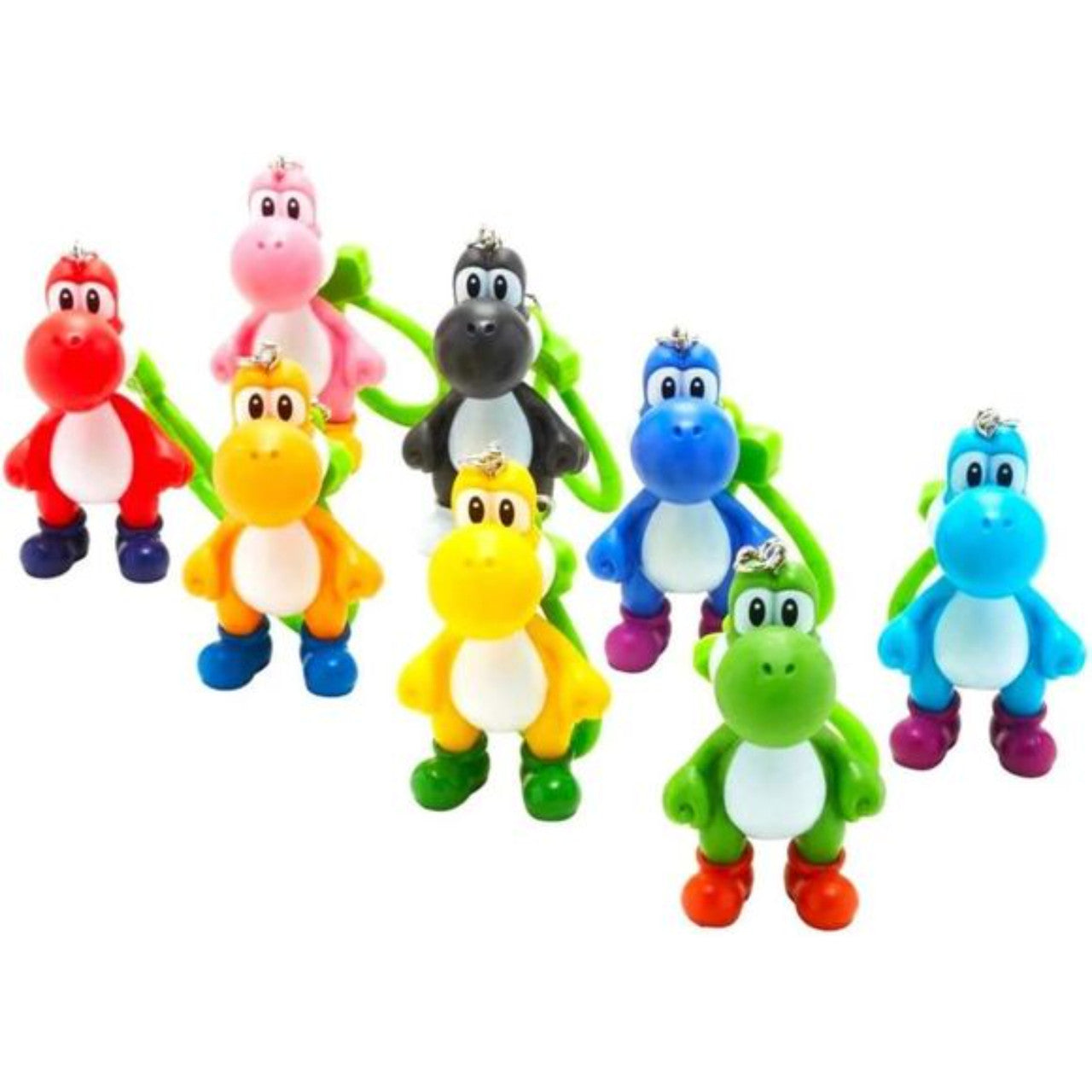 This is brand new.Hop on for a colorful adventure with the "Backpack Buddies: Super Mario Yoshi Figures" collection! This delightful display offers 24 blind bags, each one concealing a vibrantly colored Yoshi figure.