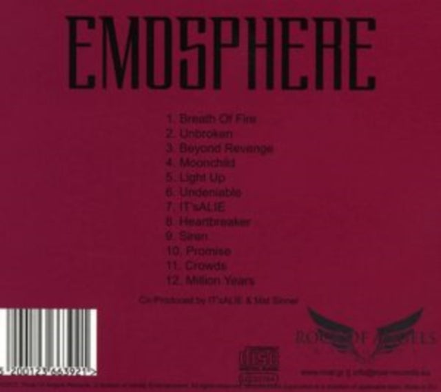 This CD is brand new.Format: CDMusic Style: Hard RockThis item's title is: Emosphere (Digi Pack)Artist: It'salieLabel: ROCK OF ANGELSBarcode: 5200123663921Release Date: 6/1/2023