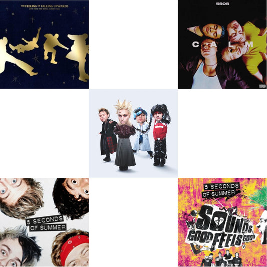Feeling Of Falling Upwards (Live From The Royal Albert Hall) (X) (2LP) & 5 Seconds Of Summer (10Th Anniversary Edition) (Red LP Vinyl) & Everyone's A Star! (X) (Neon Pink Glitter LP Vinyl) & Calm (X) & Sounds Good Feels Good