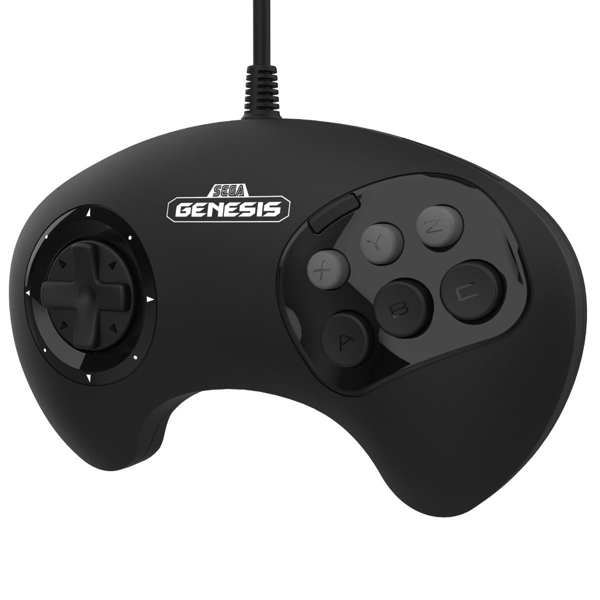SEGA Genesis Wired BIG6 Control Pad - Original Port: Black - Retro-Bit