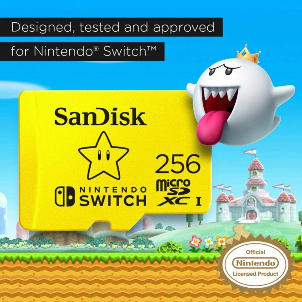 This is brand new.MEMORY CARDS FOR NINTENDO SWITCHThe officially-licensed SanDisk microSDXC card for the Nintendo Switch provides dependable, high-performance storage for your console. Add up to 128GB* of capacity, so you can keep your favorite titles on a single card.