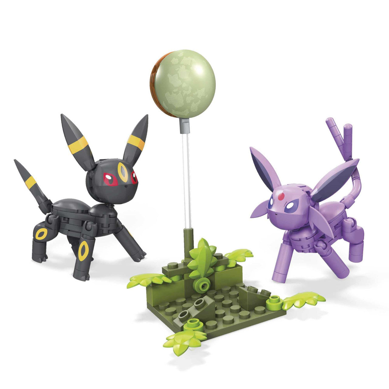 This is brand new.Although they're as different as night and day, these buildable Umbreon & Espeon figures are the best of friends. Build the dark and psychic-type Pokemon which stand over 4-inches tall and can strike a number of heroic stances.