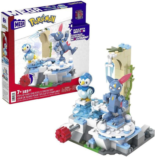 This is brand new.Watch Piplup and Sneasel have a winter-ful time with this building set featuring the innovative Motion Brick! Build the snowy environment, then turn the crank to see Piplup and Sneasel skate around this winter wonderland.