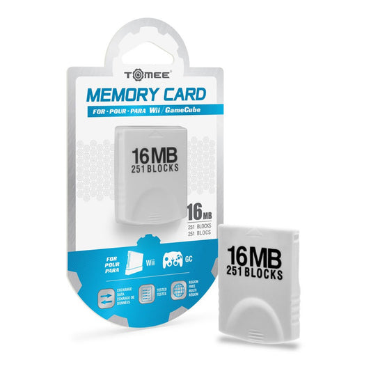 This is brand new.Take your games further with the Tomee 16MB Memory Card for Wii/ GameCube. Equipped with 251 blocks of memory, the Tomee 16MB Memory Card for Wii/ GameCube can save or reload your GameCube game data. Don't play your GameCube games without it.
