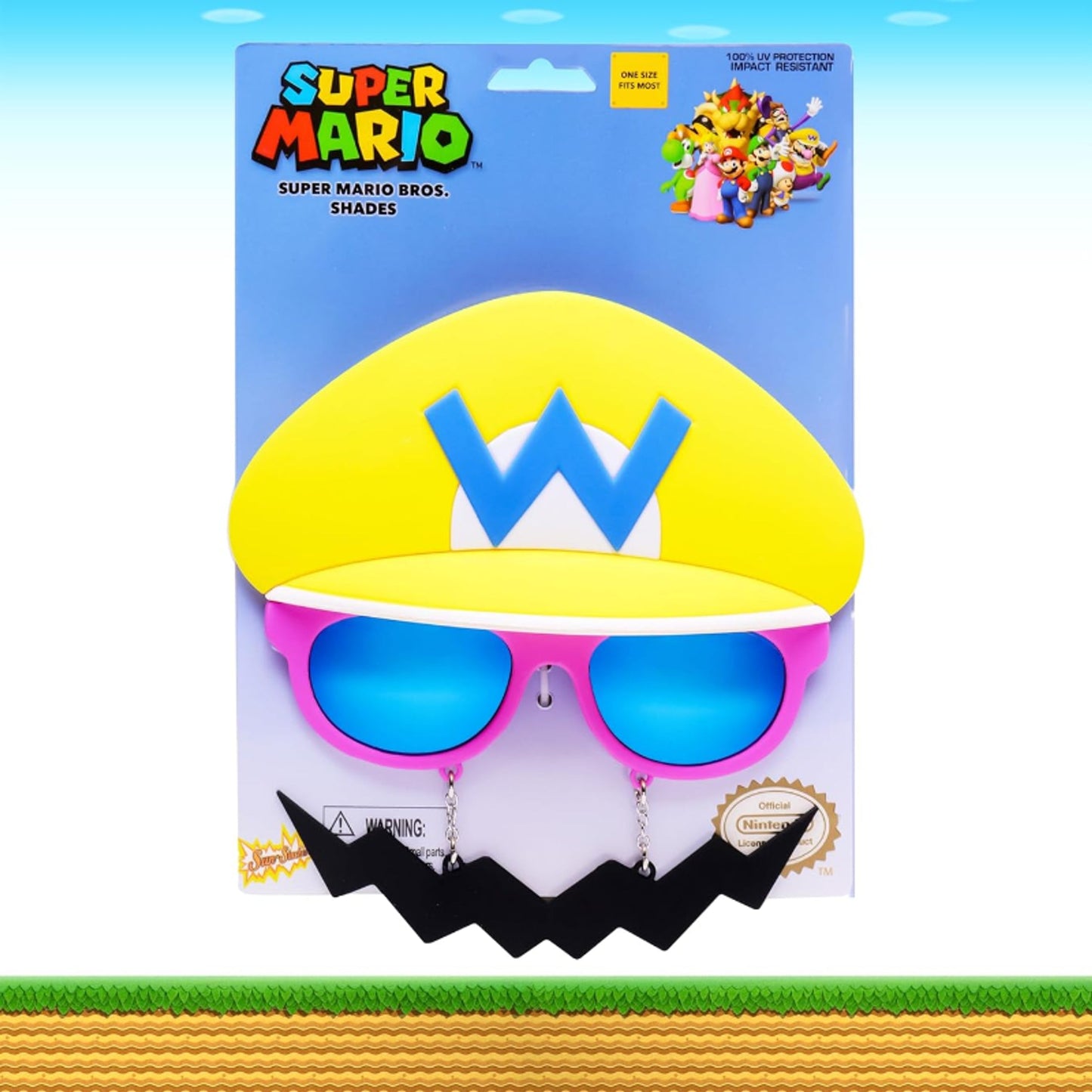 Sun-Staches Super Mario - Wario w/ Musatche