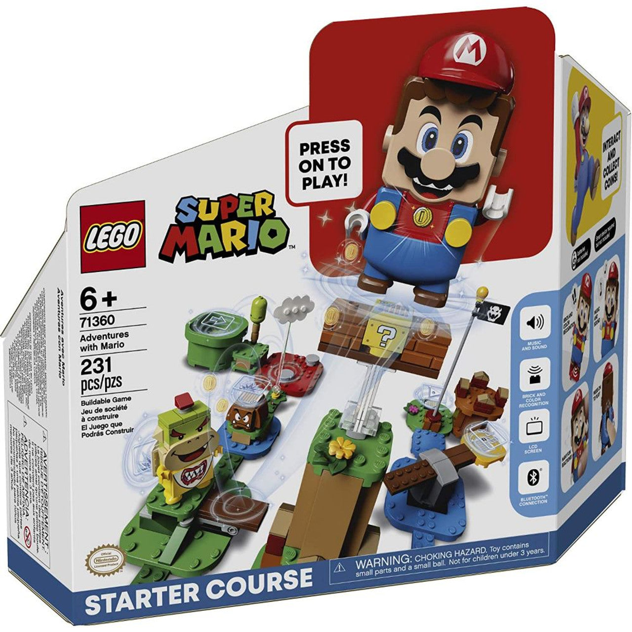 This is brand new.Kids can team up with their favorite character in the real world with this LEGO Super Mario Adventures with Mario Starter Course 71360. The set features a LEGO Mario figure that gives instant expressive responses via the LCD screens and speaker.