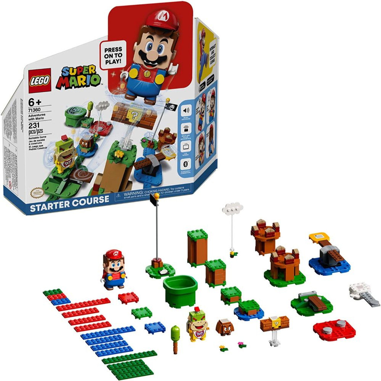 This is brand new.Kids can team up with their favorite character in the real world with this LEGO Super Mario Adventures with Mario Starter Course 71360. The set features a LEGO Mario figure that gives instant expressive responses via the LCD screens and speaker.