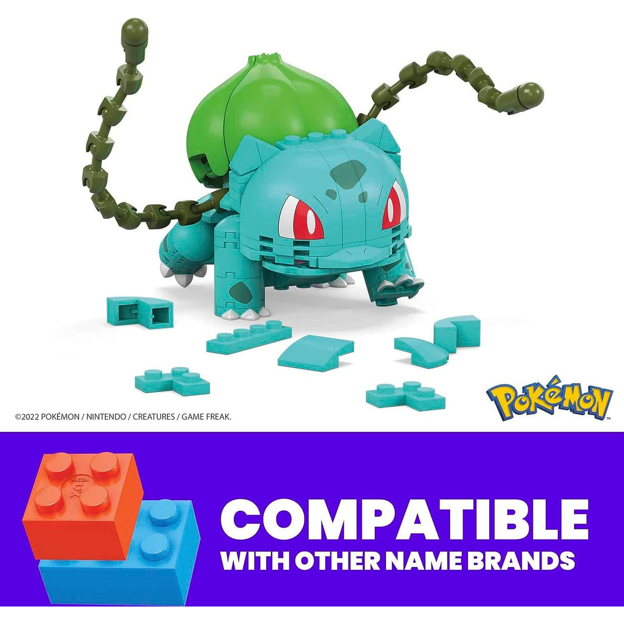 This is brand new.Build even bigger battles with this Bulbasaur construction set. This Grass-type Pokémon stands over 4-inches tall and can create a number of heroic stances when you pose it in different battle-ready positions.