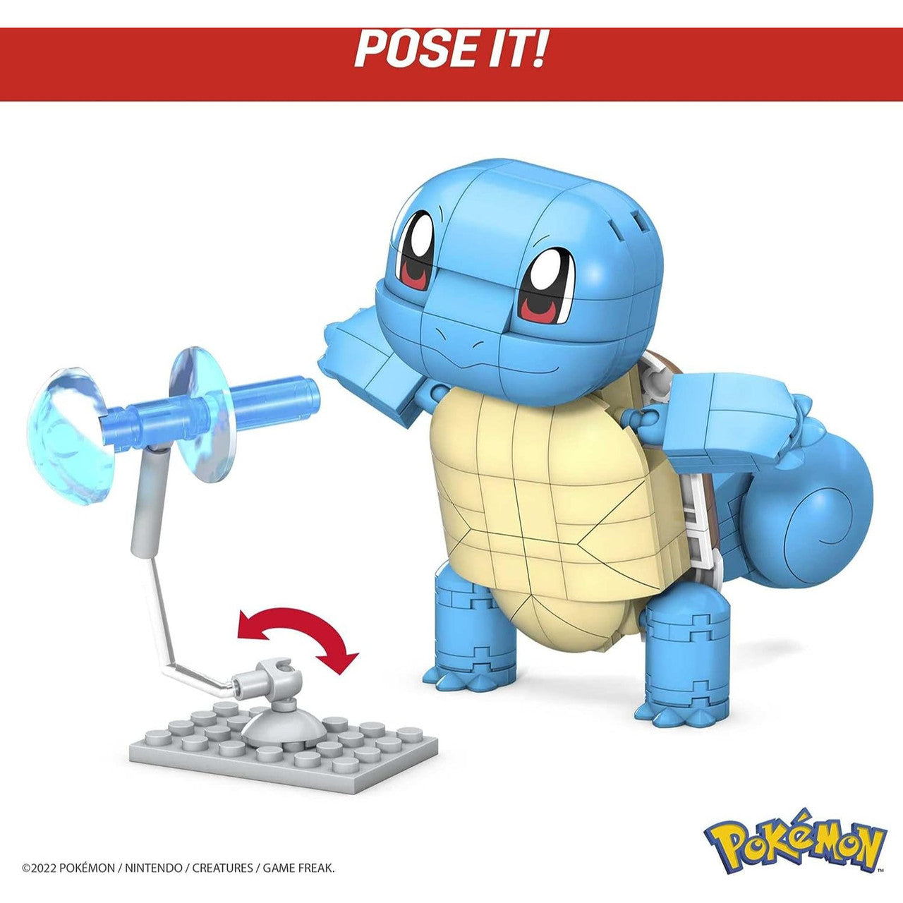 This is brand new.Build even bigger battles with this Squirtle construction set. This Water-type Pokemon stands over 4-inches tall and can create a number of heroic stances when you pose it in different battle-ready positions.