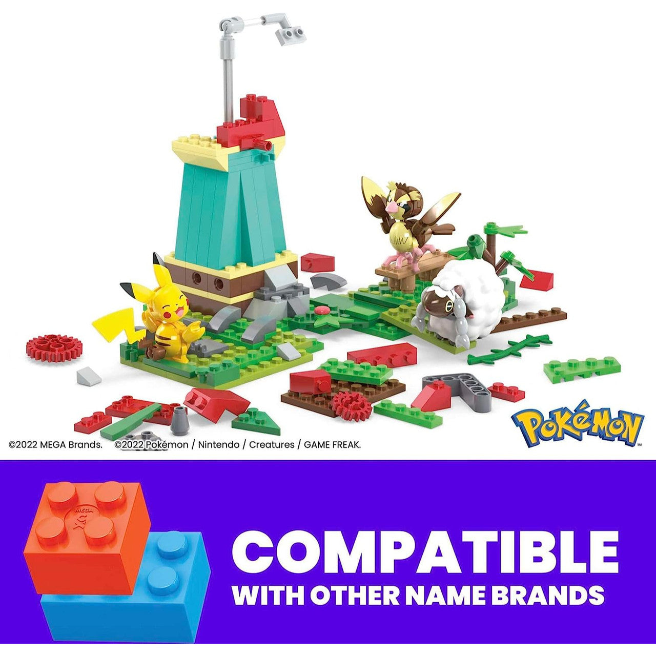 This is brand new.Watch Pikachu, Pidgey, and Wooloo frolic around the countryside with this building set featuring the innovative Motion Brick. Build the windmill and country environment, then turn the crank to see Pikachu, Pidgey, and Wooloo come to life.