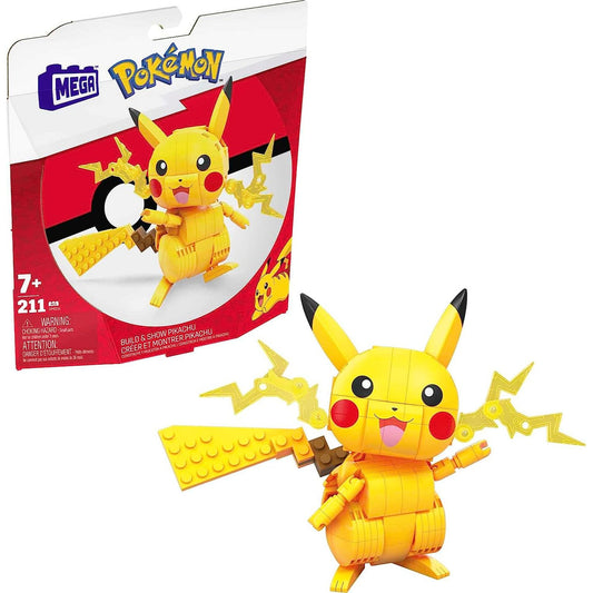 This is brand new.Build even bigger battles with this Pikachu construction set. This Electric-type Pokemon stands over 4 inches tall and can create a number of heroic stances when you pose it in different battle-ready positions.