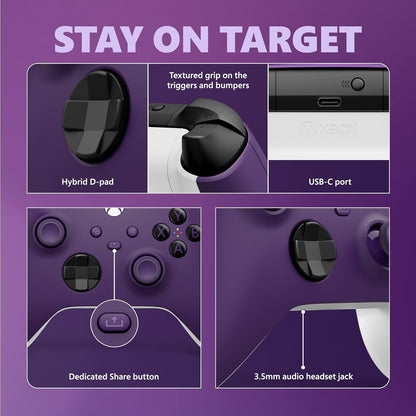 This is brand new.Experience the modernized design of the Xbox Wireless Controller in Astral Purple, featuring sculpted surfaces and refined geometry for enhanced comfort during gameplay. Stay on target with a hybrid D-pad and textured grip on the triggers, bumpers, and back-case.