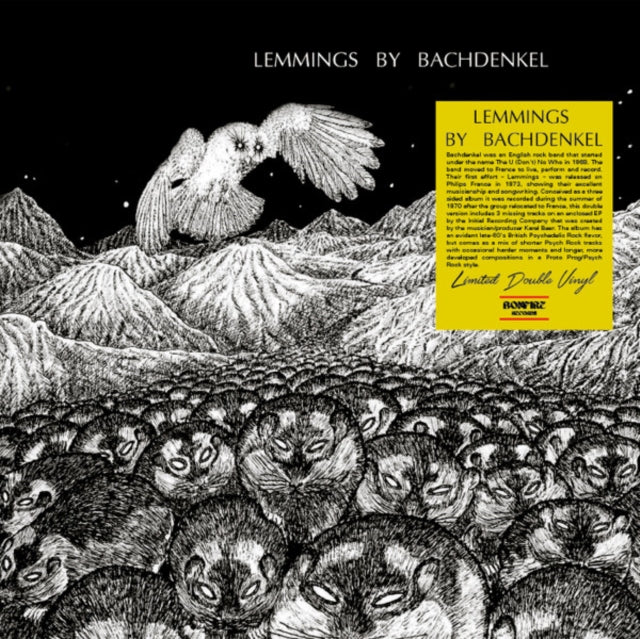 This LP Vinyl is brand new.Format: LP VinylMusic Style: Psychedelic RockThis item's title is: Lemmings (2LP)Artist: BachdenkelLabel: Bonfire Records (5)Barcode: 7427252014662Release Date: 11/1/2024