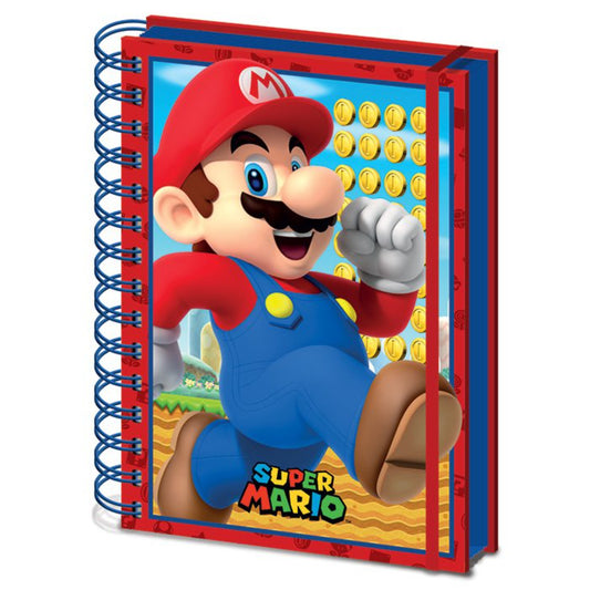 Pyramid America - Notebook A5 Wiro 3D Lenticular: Super Mario - Mario Running
