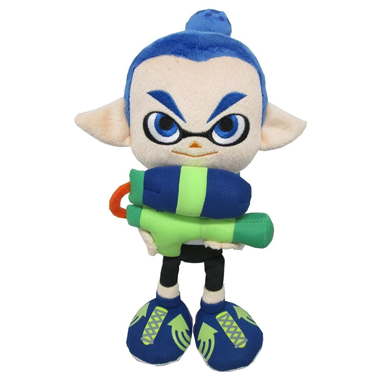 Product Image : This is brand new.<br>Officially Licensed Plush. Made from High Quality Materials.

 In Splatoon, the player shoots colorful ink at opponents as well as surfaces, which the player character can swim through to hide from enemies, increase movement speed, or climb up walls. In the online multiplayer mode, two teams vie to cover more of the map in their color of ink, while in the single-player campaign, the player infiltrates an enemy octopus army that uses its own arsenal of ink weapons. The