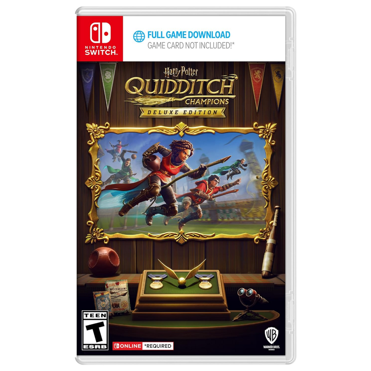 This is brand new.Your next chapter takes flight! Immerse yourself in the enchanting world of Quidditch by playing solo or sharing the magic with friends and family.
Deluxe Edition includes the Gryffindor House Pack, Hufflepuff House Pack, Slytherin House Pack, Ravenclaw House Pack, and 2,000 Gold.