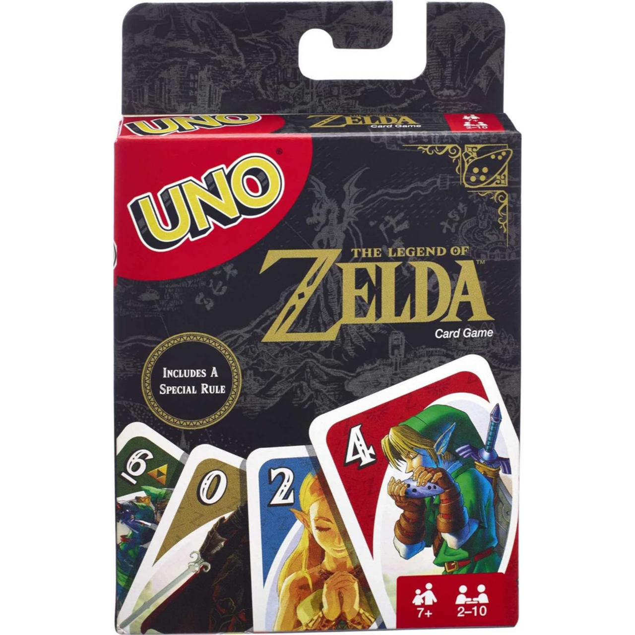 This is brand new.It's the fun, fast-paced card game you love now featuring iconic characters from the Nintendo action/adventure video game series, The Legend of Zelda! Players race to get rid of all their cards by matching a card in their hand with the current card shown on top of the deck.