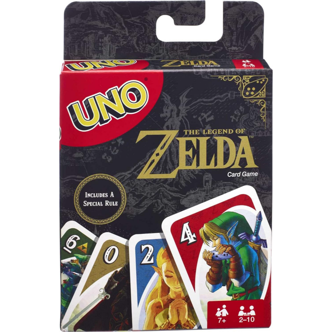 This is brand new.It's the fun, fast-paced card game you love now featuring iconic characters from the Nintendo action/adventure video game series, The Legend of Zelda! Players race to get rid of all their cards by matching a card in their hand with the current card shown on top of the deck.