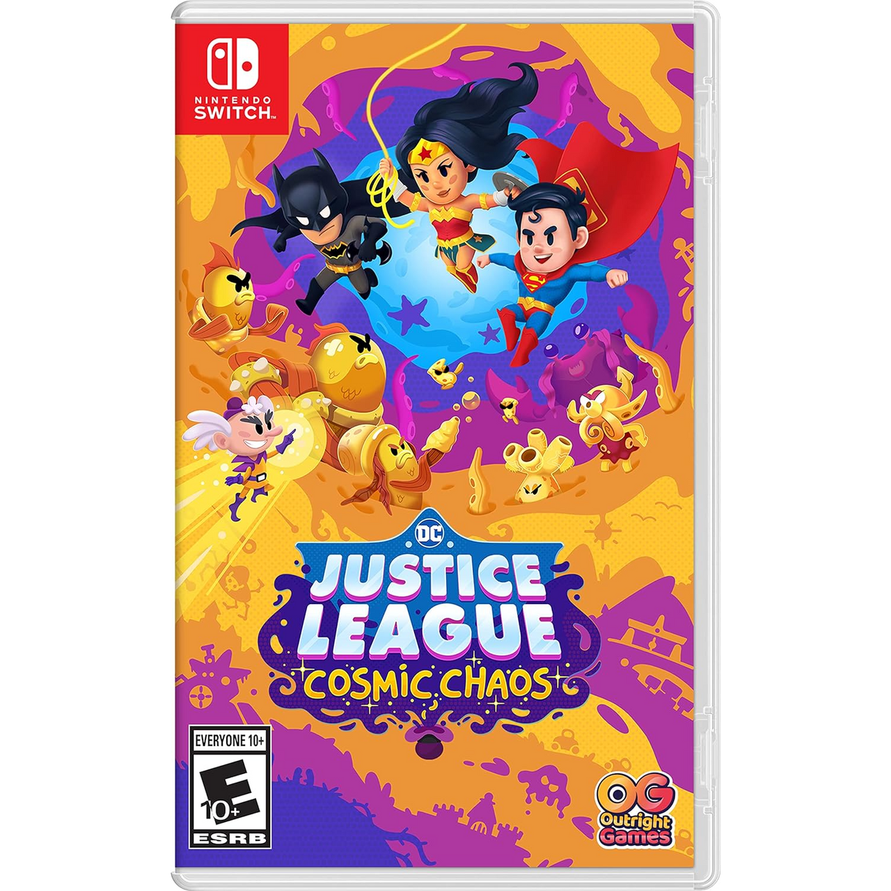 This is brand new.Unite against chaos, in an all-new open world adventure where the Justice League go head-to-head with Mr. Mxyzptlk, a powerful prankster from the 5th Dimension.
