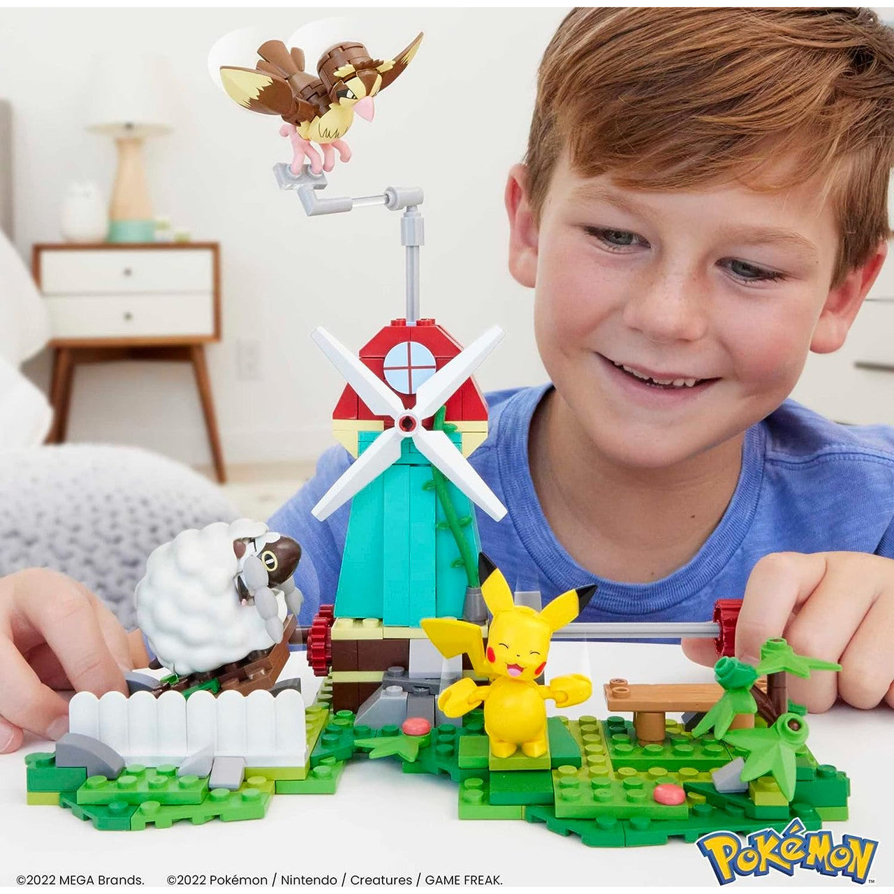 This is brand new.Watch Pikachu, Pidgey, and Wooloo frolic around the countryside with this building set featuring the innovative Motion Brick. Build the windmill and country environment, then turn the crank to see Pikachu, Pidgey, and Wooloo come to life.