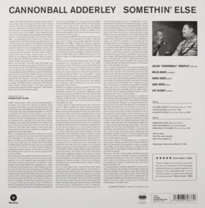 This is a 2 LP Vinyl SKU bundle.
1.This LP Vinyl is brand new.Format: LP VinylMusic Style: BopThis item's title is: Somethin ElseArtist: Cannonball AdderleyLabel: WaxTimeBarcode: 8436028698370Release Date: 9/20/2011
2.This LP Vinyl is brand new.