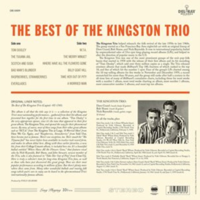 This LP Vinyl is brand new.Format: LP VinylMusic Style: VocalThis item's title is: Best Of The Kingston TrioArtist: Kingston TrioLabel: DEL RAY RECORDSBarcode: 8436563181313Release Date: 3/9/2018