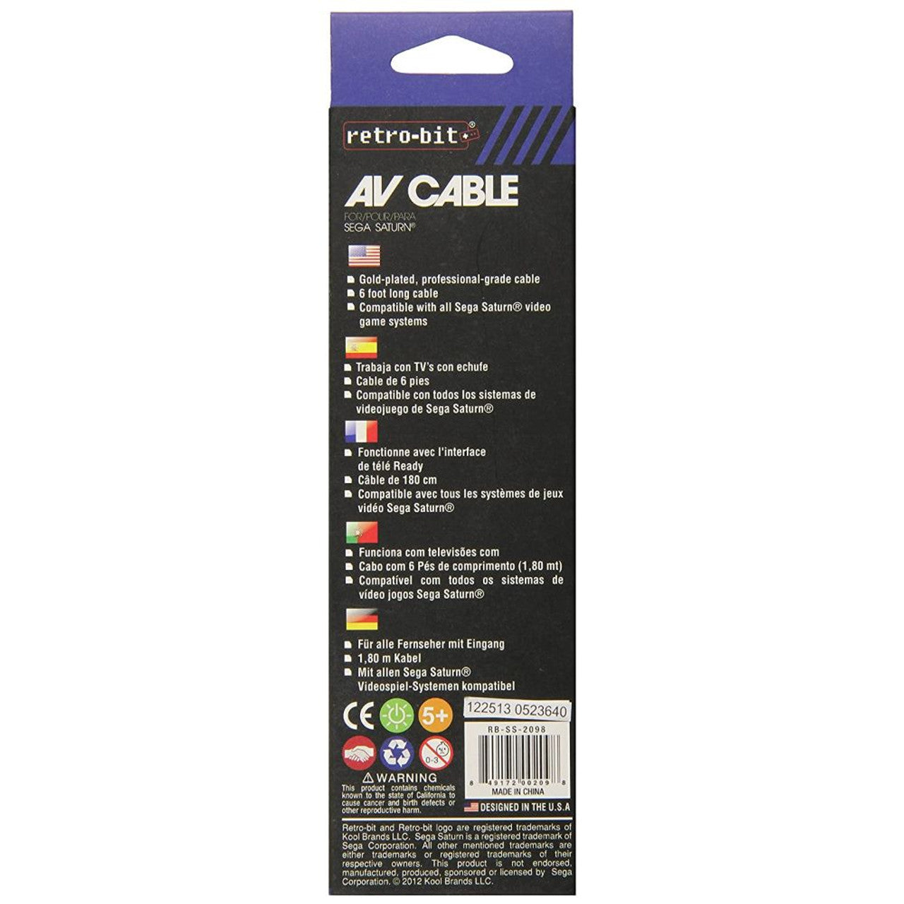 This is brand new.This versatile cable is designed to work with your Sega Saturn® console and both high-definition and standard-definition TVs that use S-video or composite video inputs providing optimal audio and video signal transfer.