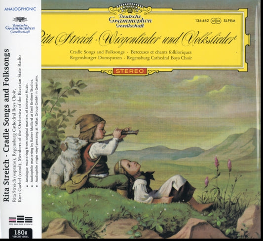 This LP Vinyl is brand new.Format: LP VinylMusic Style: OperettaThis item's title is: Cradle Songs & Folk Songs (180G Audiophile LP Vinyl)Artist: Rita StreichLabel: ANALOGPHONICBarcode: 8808678161212Release Date: 2/15/2019