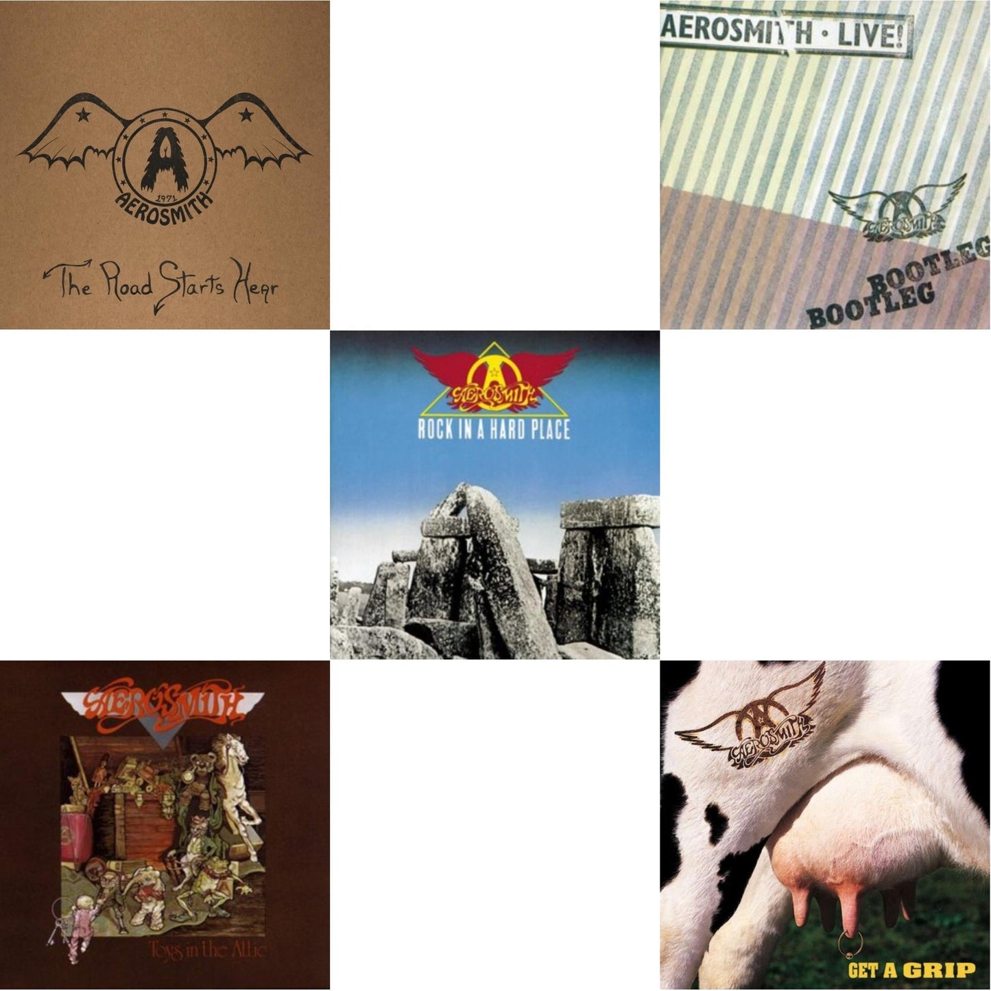 1971: The Road Starts Here & Toys In The Attic & Rock In A Hard Place & Live! Bootleg (2LP) & Get A Grip