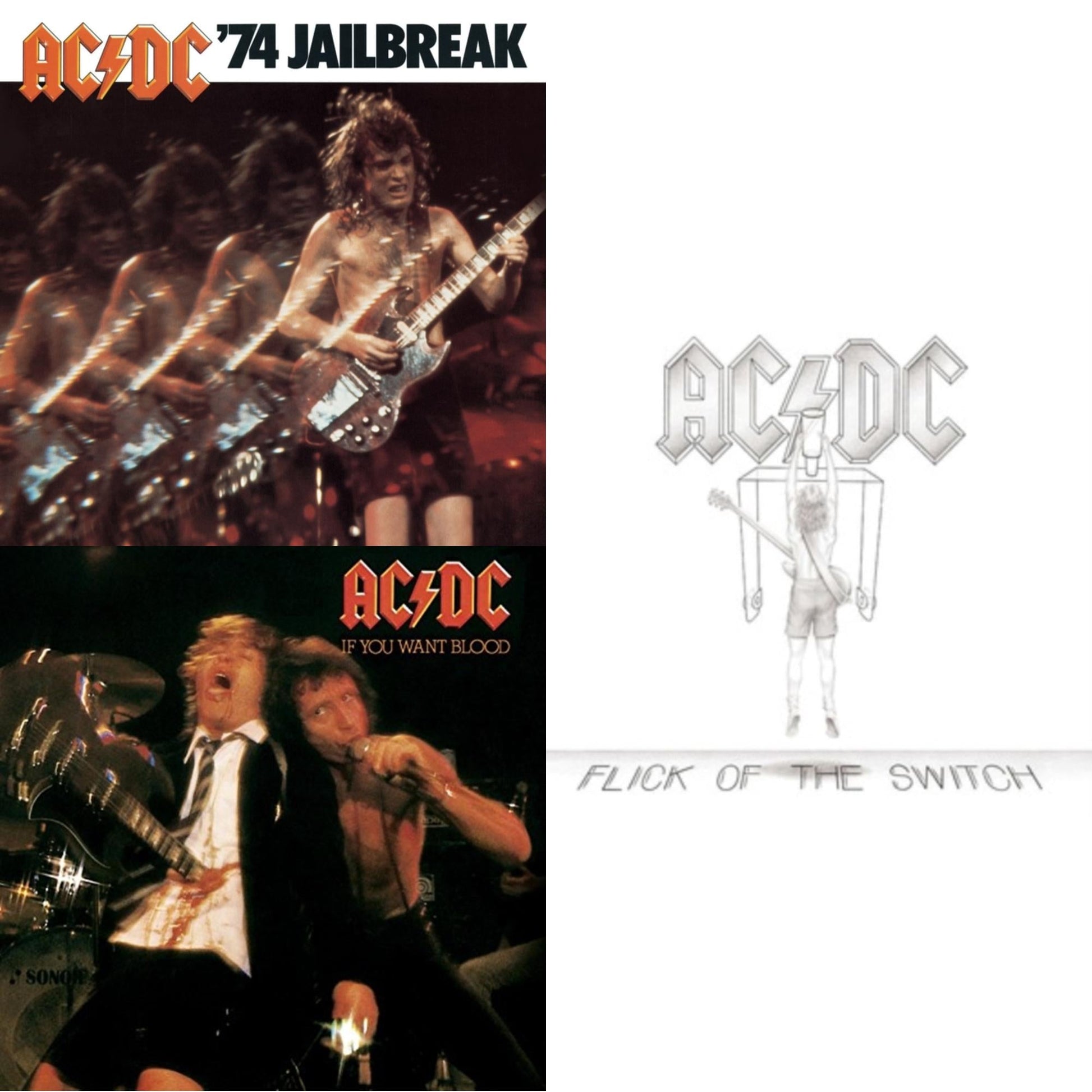 This is a 3 CD SKU bundle.
1.This CD is brand new.Format: CDMusic Style: Hard RockThis item's title is: 74 JailbreakArtist: Ac/DcLabel: EpicBarcode: 696998020023Release Date: 7/1/2003
2.This CD is brand new.
