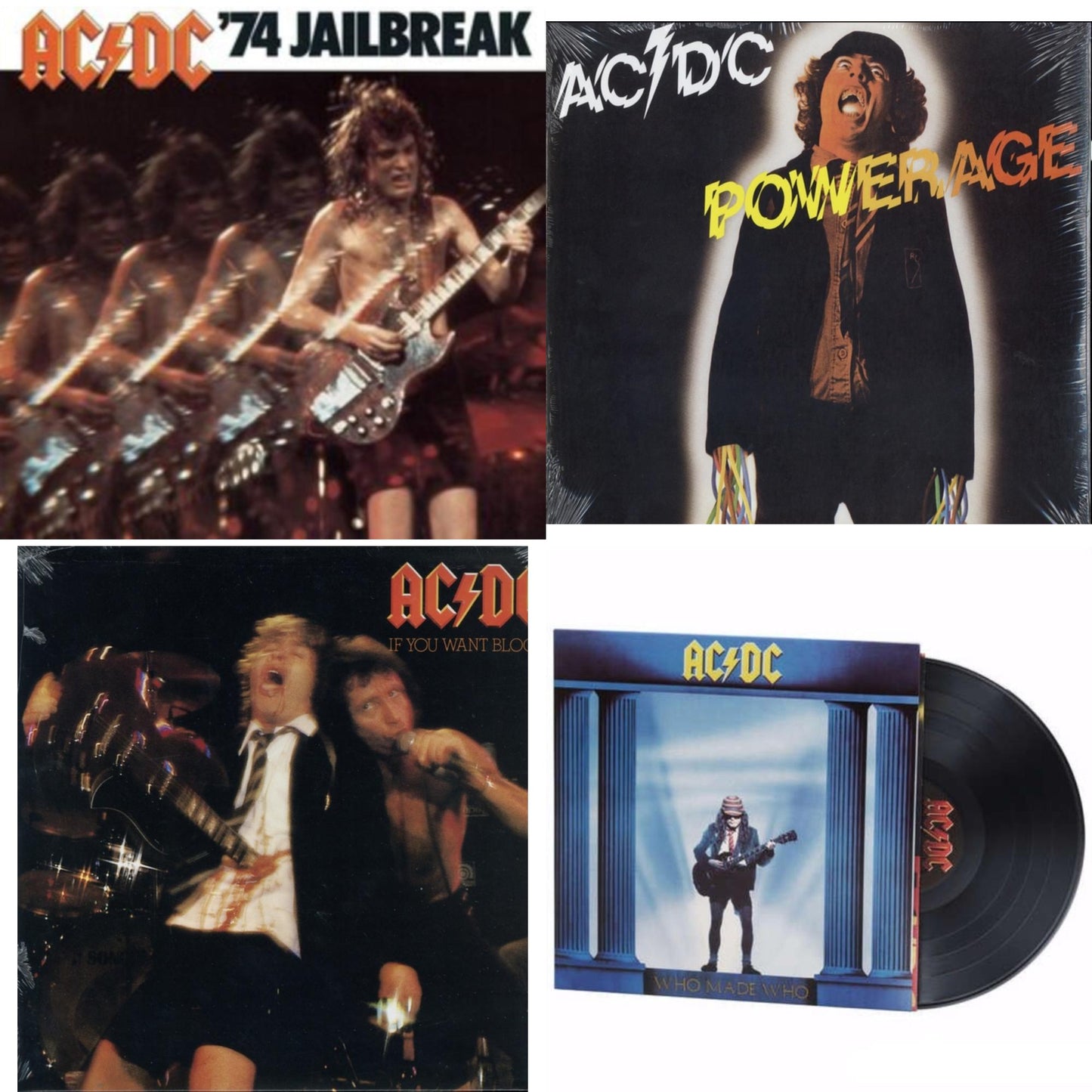 74 Jailbreak (180G) & Powerage (180G) & If You Want Blood You've Got It (180G) & Who Made Who (180G)