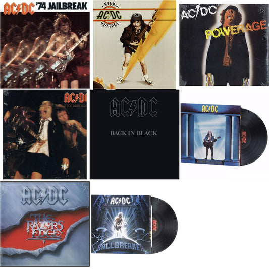This is a 8 LP Vinyl SKU bundle.
1.This LP Vinyl is brand new.Format: LP VinylMusic Style: Hard RockThis item's title is: 74 Jailbreak (180G)Artist: Ac/DcLabel: LEGACYBarcode: 696998020016Release Date: 10/14/2003
2.This LP Vinyl is brand new.