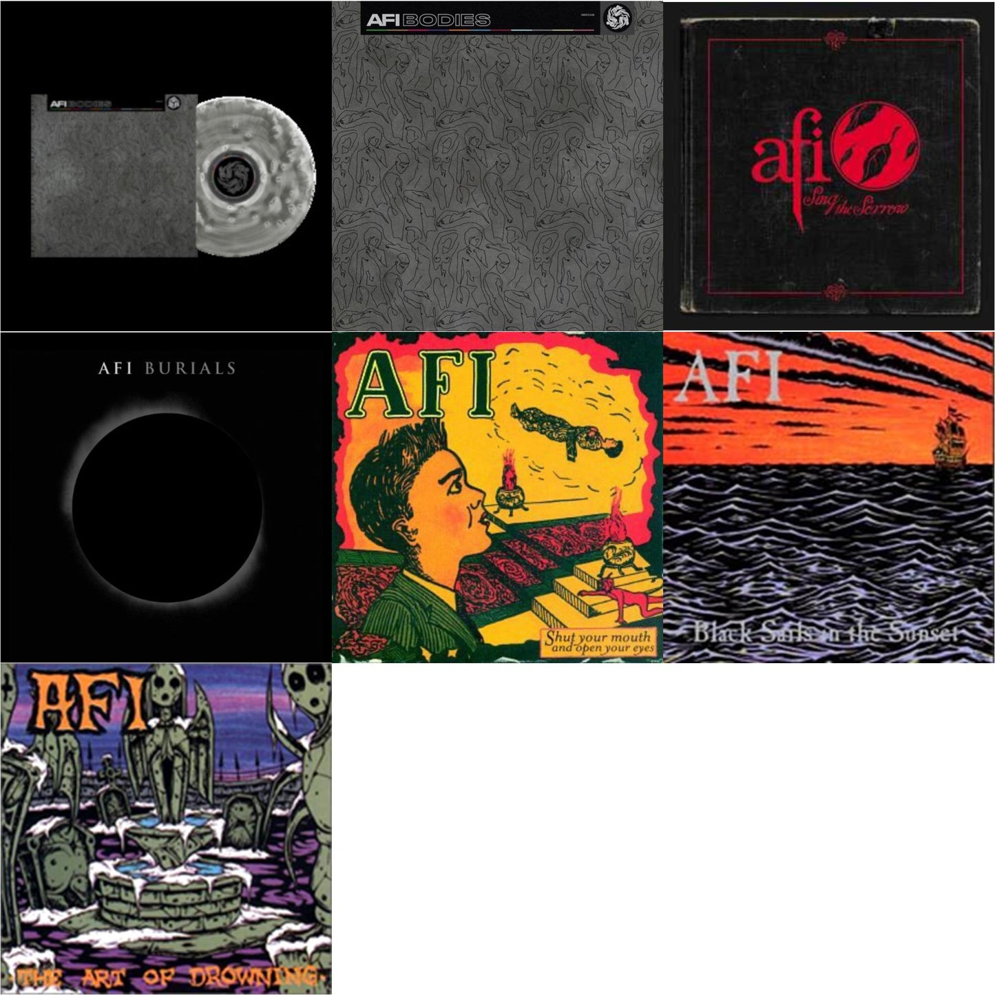 Bodies & Bodies (I) & Sing The Sorrow (2LP/45RPM) & Burials & Shut Your Mouth & Open Your Eyes & Black Sails In The Sunset & Art Of Drowning