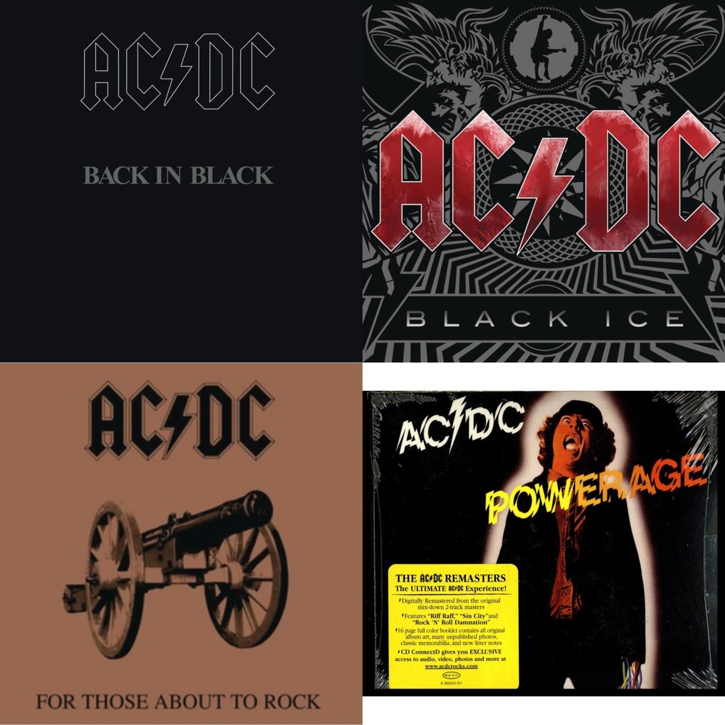 Powerage & Back In Black & For Those About To Rock & Black Ice