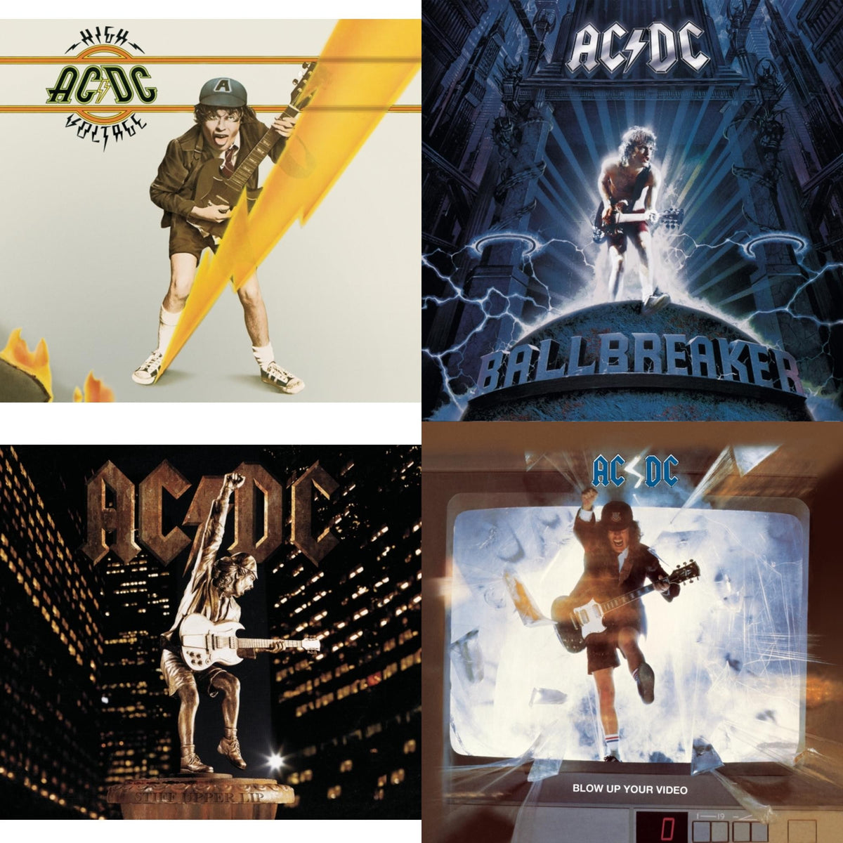 High Voltage & Ballbreaker & Stiff Upper Lip & Blow Up Your Video