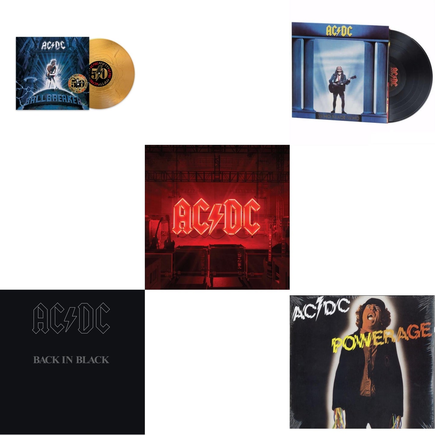 This is a 5 LP Vinyl SKU bundle.
1.This LP Vinyl is brand new.Format: LP VinylMusic Style: Hard RockThis item's title is: Power Up (180G/Gatefold Jacket/Inner Sleeve)Artist: Ac/DcLabel: COLUMBIABarcode: 194397255614Release Date: 11/13/2020
2.This LP Vinyl is brand new.