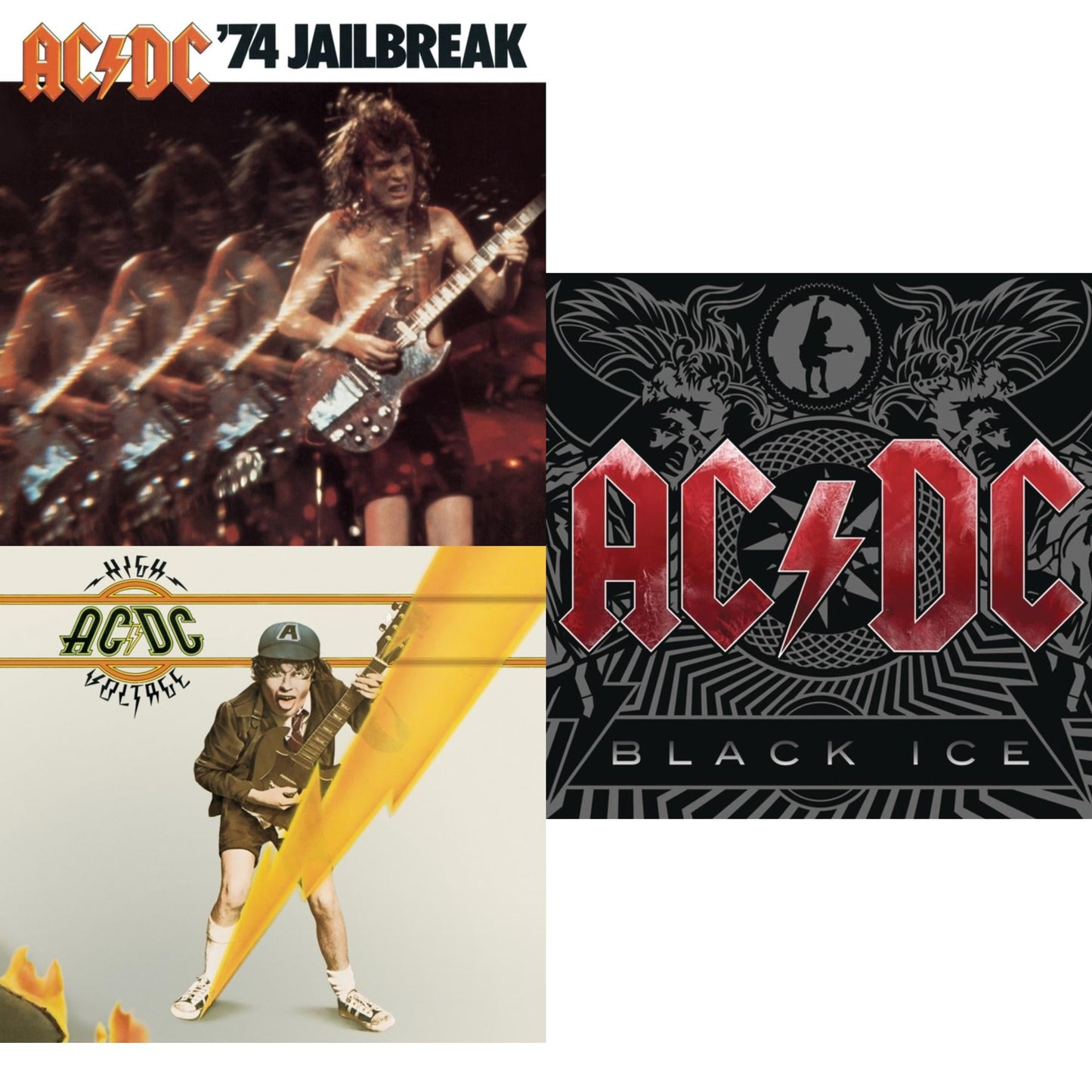 This is a 3 CD SKU bundle.
1.This CD is brand new.Format: CDMusic Style: Hard RockThis item's title is: 74 JailbreakArtist: Ac/DcLabel: EpicBarcode: 696998020023Release Date: 7/1/2003
2.This CD is brand new.