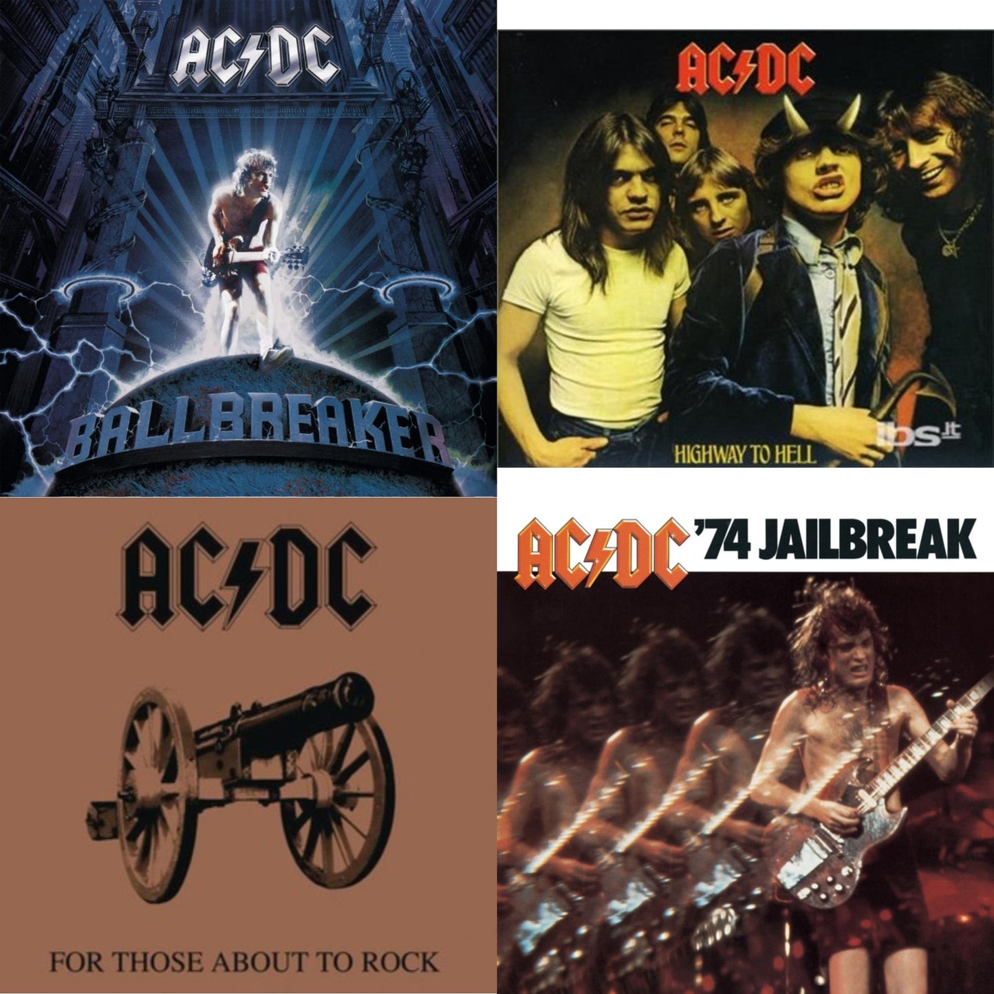 This is a 4 CD SKU bundle.
1.This CD is brand new.Format: CDMusic Style: Hard RockThis item's title is: 74 JailbreakArtist: Ac/DcLabel: EpicBarcode: 696998020023Release Date: 7/1/2003
2.This CD is brand new.