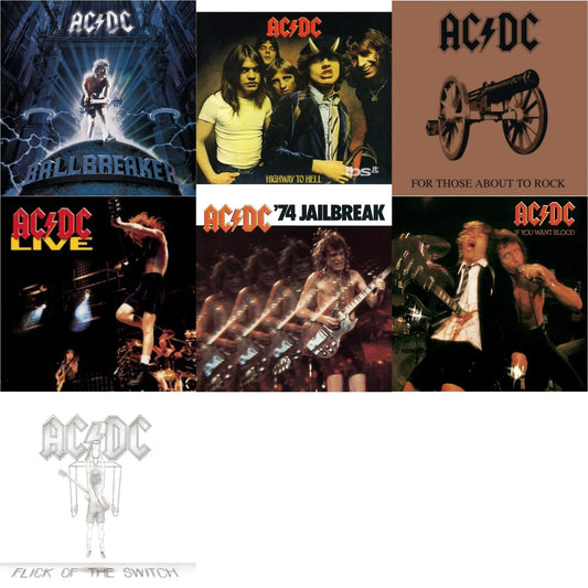 This is a 7 CD SKU bundle.
1.This CD is brand new.Format: CDMusic Style: Hard RockThis item's title is: 74 JailbreakArtist: Ac/DcLabel: EpicBarcode: 696998020023Release Date: 7/1/2003
2.This CD is brand new.