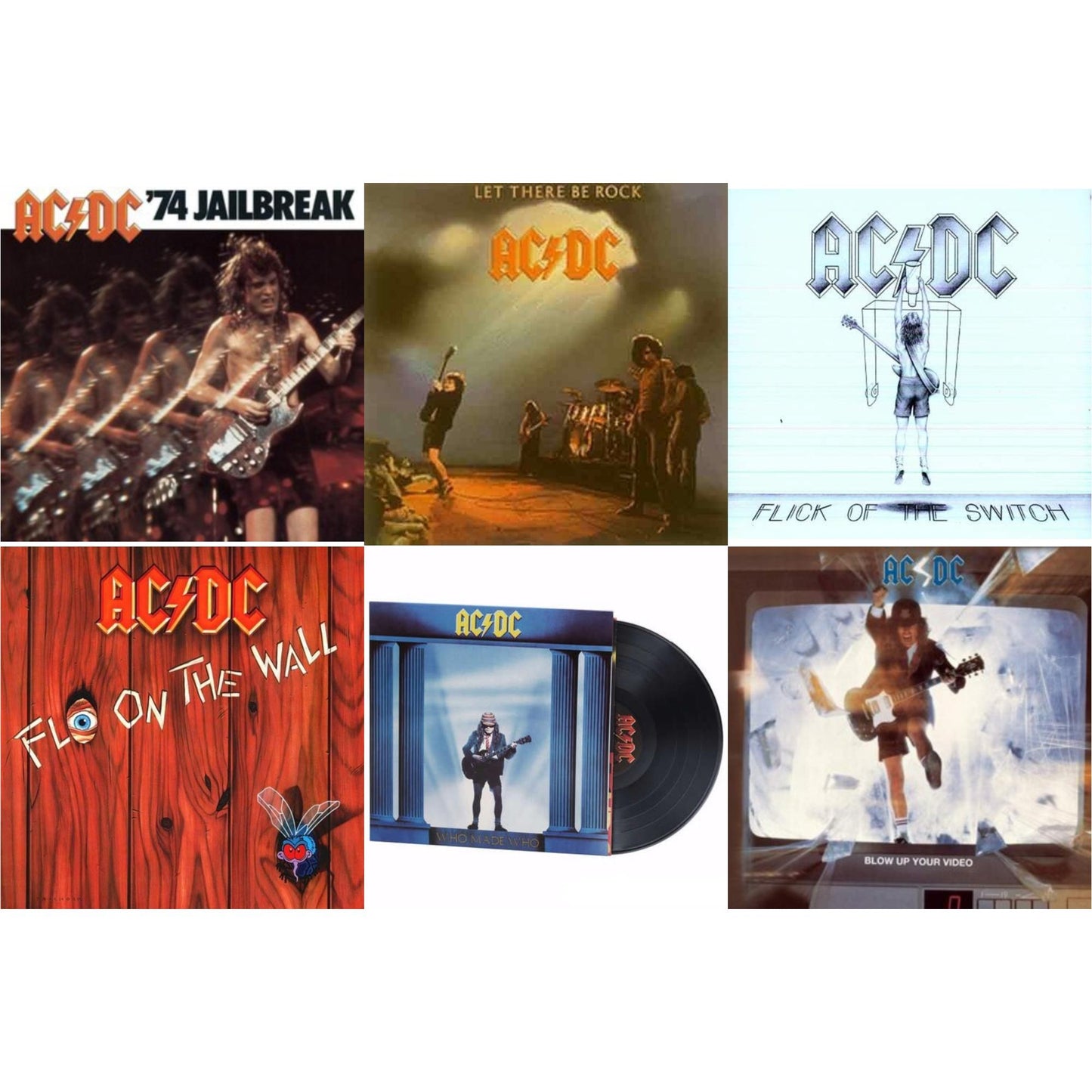 74 Jailbreak (180G) & Let There Be Rock (180G) & Flick Of The Switch (180G) & Fly On The Wall (180G) & Who Made Who (180G) & Blow Up Your Video (180G)