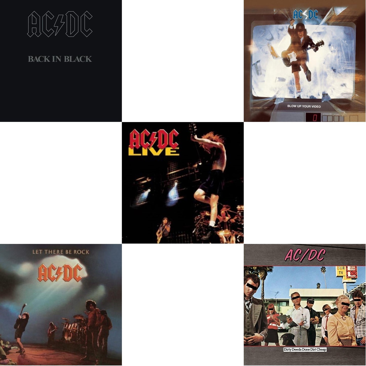 Dirty Deeds Done Dirt Cheap & Let There Be Rock & Back In Black & Live & Blow Up Your Video
