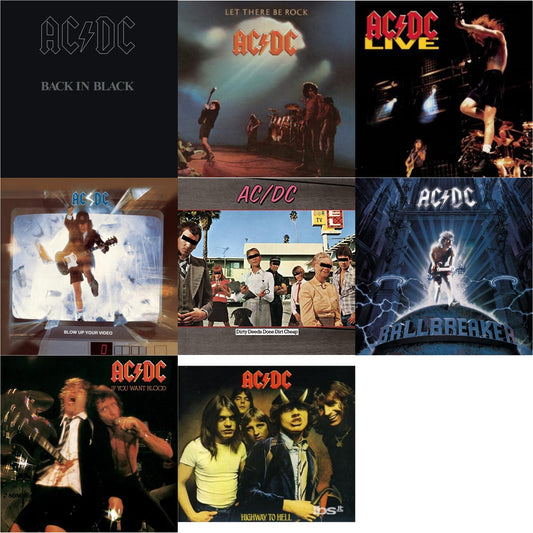 Dirty Deeds Done Dirt Cheap & Let There Be Rock & If You Want Blood You've Got It & Highway To Hell & Back In Black & Live & Ballbreaker & Blow Up Your Video